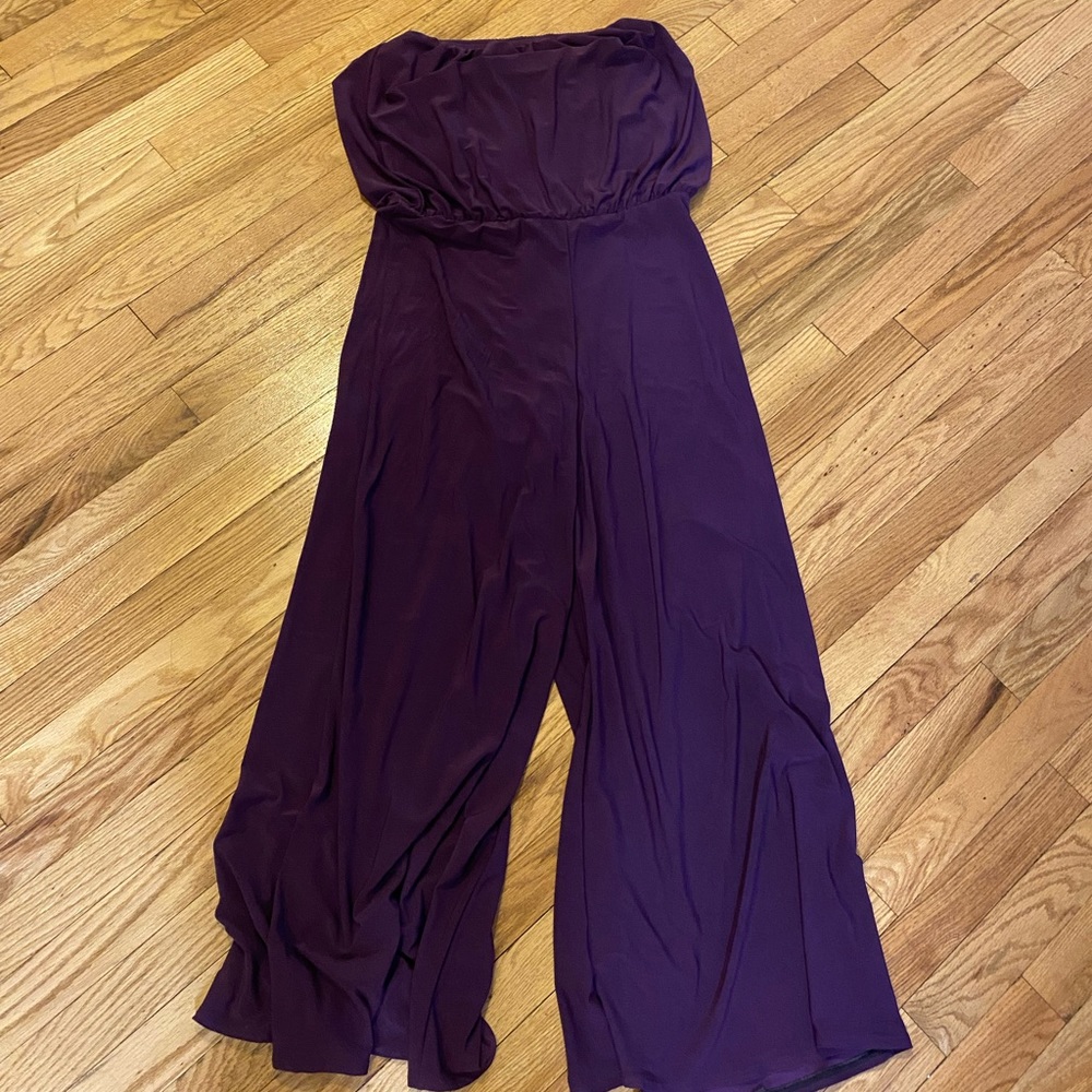 Body language purple strapless jumpsuit medium